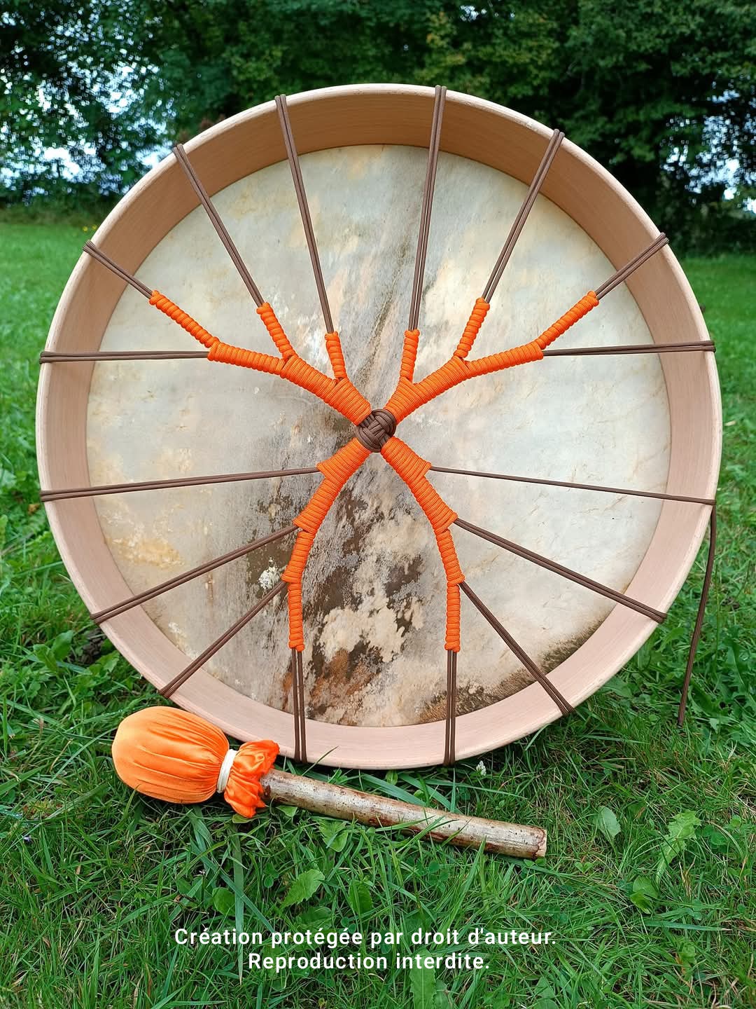 Tambour au tressage orange